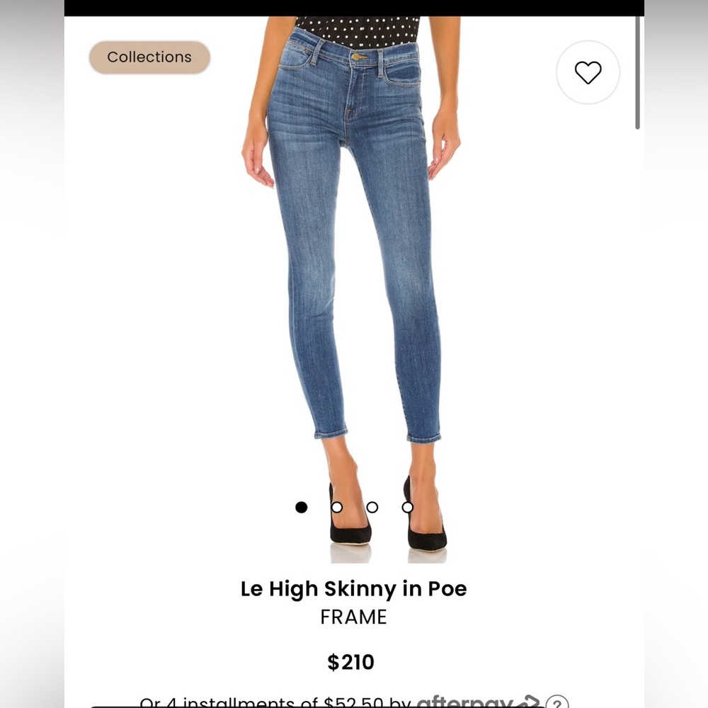 Frame le high skinny jeans with frayed front size 24